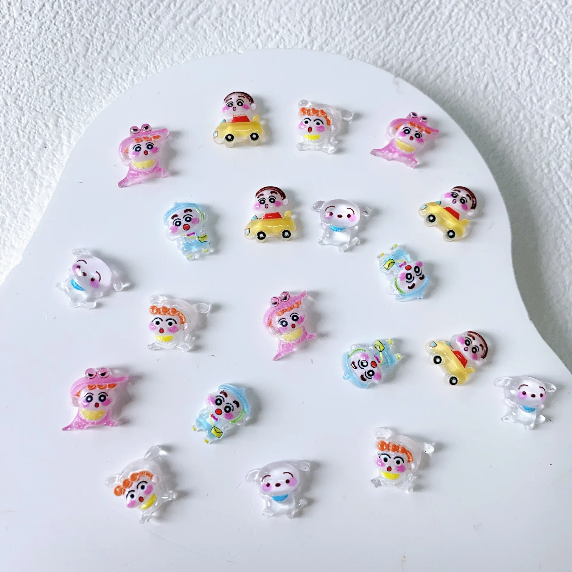 50pcs Bandai Crayon Shin-chan Nail Charms Japanese Cute Animation Cartoon Resin Accessories DIY Nail Decoration