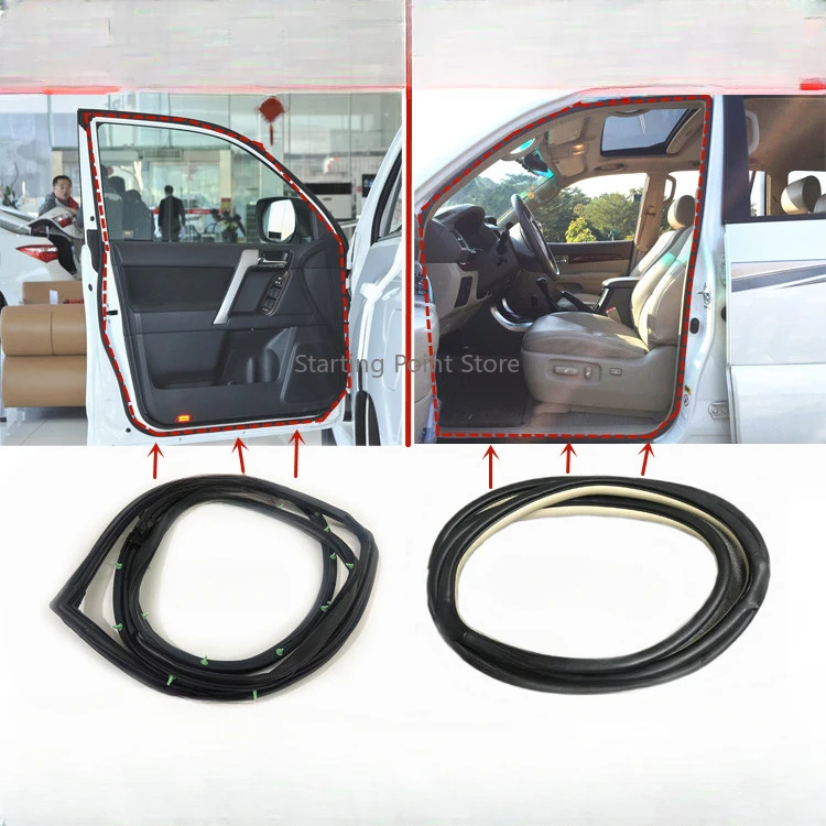 1PC Applicable to 03-09 domineering door sealing strip LC120 Prado door frame waterproof sealing strip door edge strip