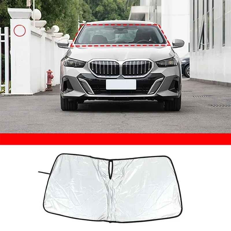 

For BMW 5 Series G60 2024 Silver Tape Car Styling Car Front Windshield Anti-UV Sun Shade Car Protection Accessories