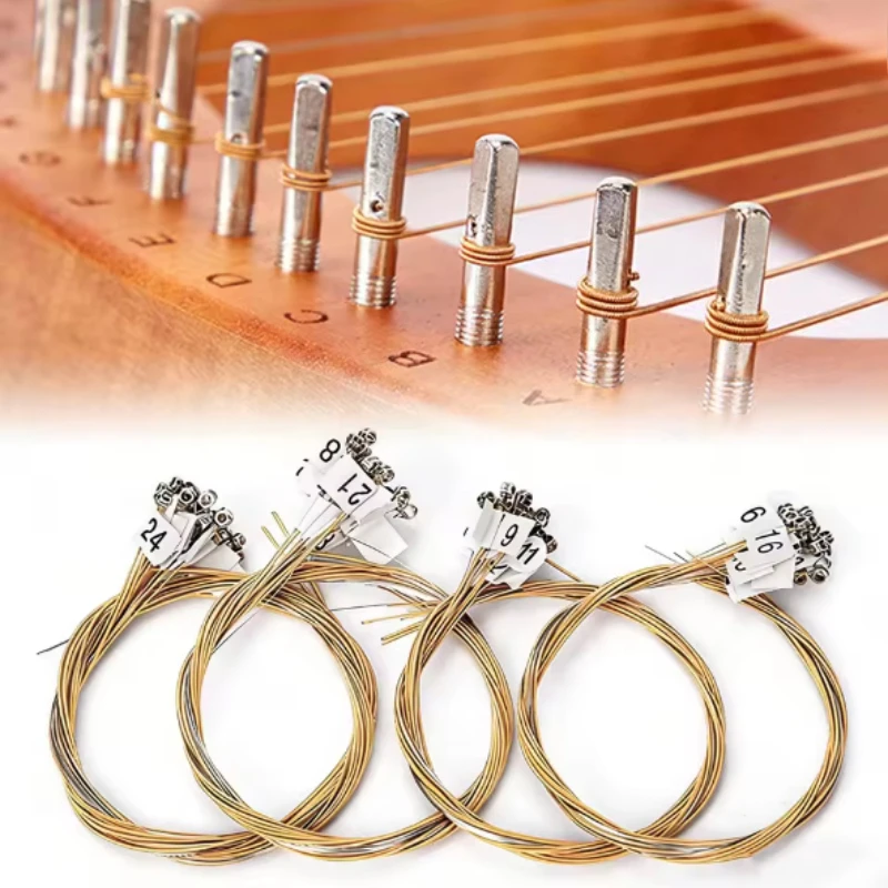 Lyre String Complete Set 10/16/19/21/24 Lyre String Brass Small Harp Replacement Strings Durable Stringed Instrument Accessories