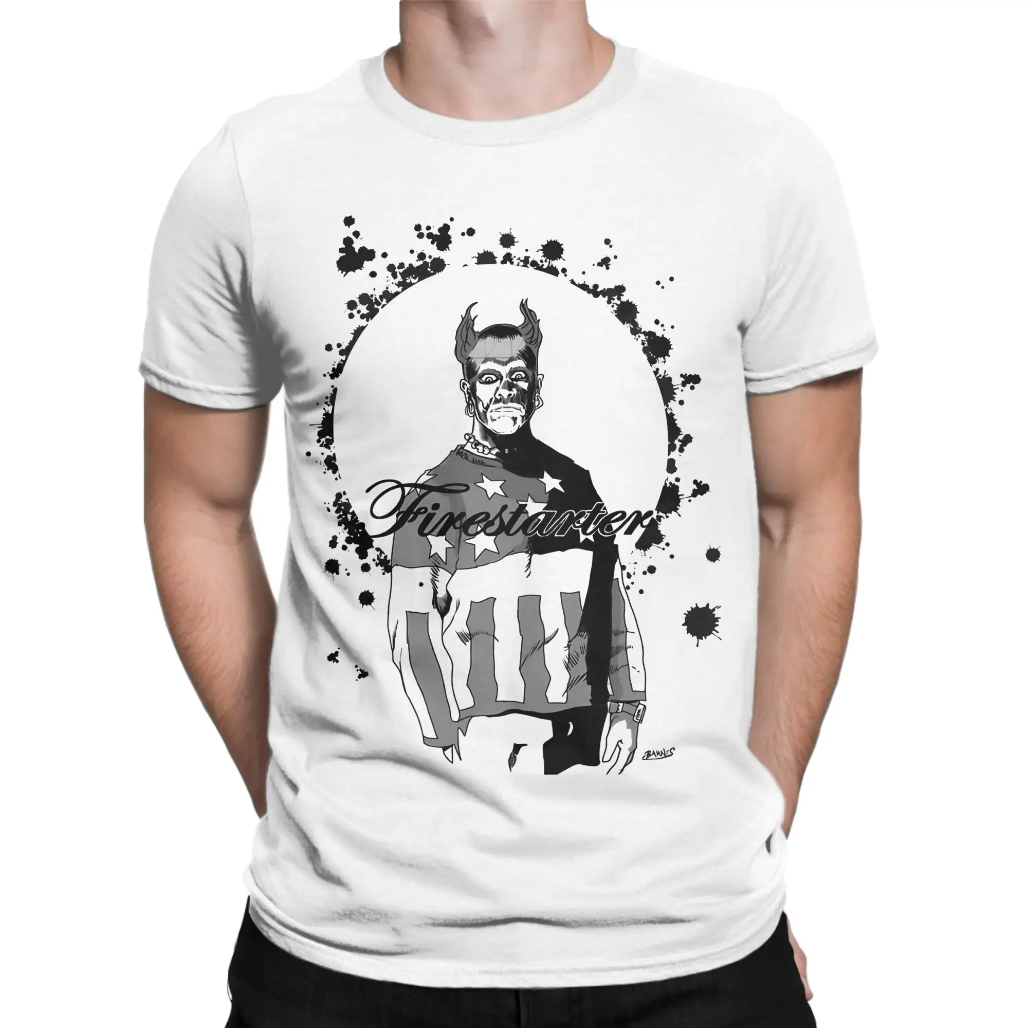 Firestarter Premium T Shirt Men's  100% Cotton Novelty T-Shirts Crewneck Prodigys Tees Short Sleeve Clothing Summer