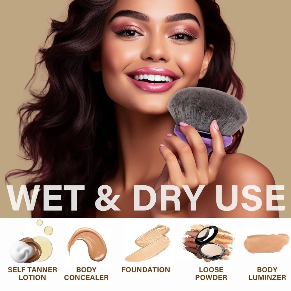 Extra großer Körper-Make-up-Pinsel für Selbstbräuner, Bein-Make-up-Bronzer, ovaler, makelloser Kabuki-Pinsel, Kabuki Foundation-Pinsel