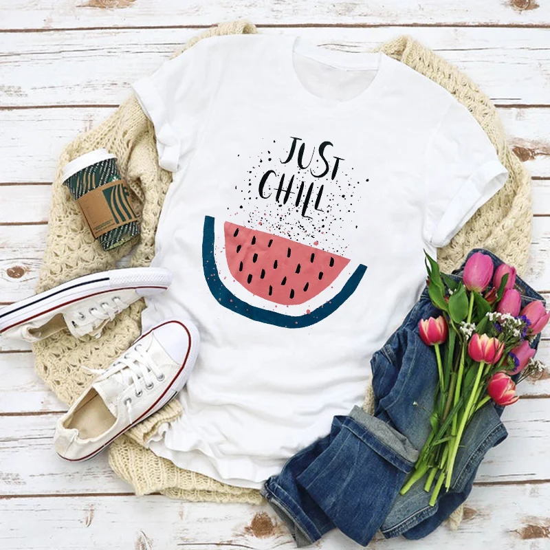 Women Graphic Watercolor Pineapple Print 90s Fruit Summer T-Shirt Shirt Tops Lady Vacation Womens Clothing Tee Wear T Shirt