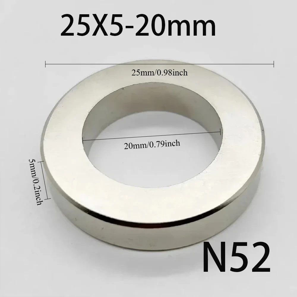 N52 25x5-20 25x5-18 25x5-16 Magnet Strong Ring with Hole Neodymium Office Science Diy Fridge Strorage  Refrigerator for Sale
