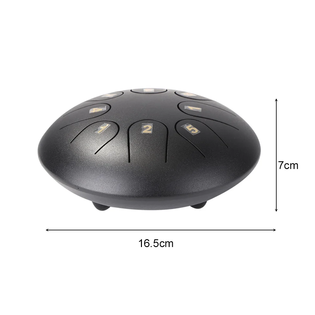 Tambor de lengua de acero al carbono de 6 pulgadas y 8 notas, instrumento de percusión, tambor manual con bolsa de almacenamiento, alivio del estrés para niños y adultos