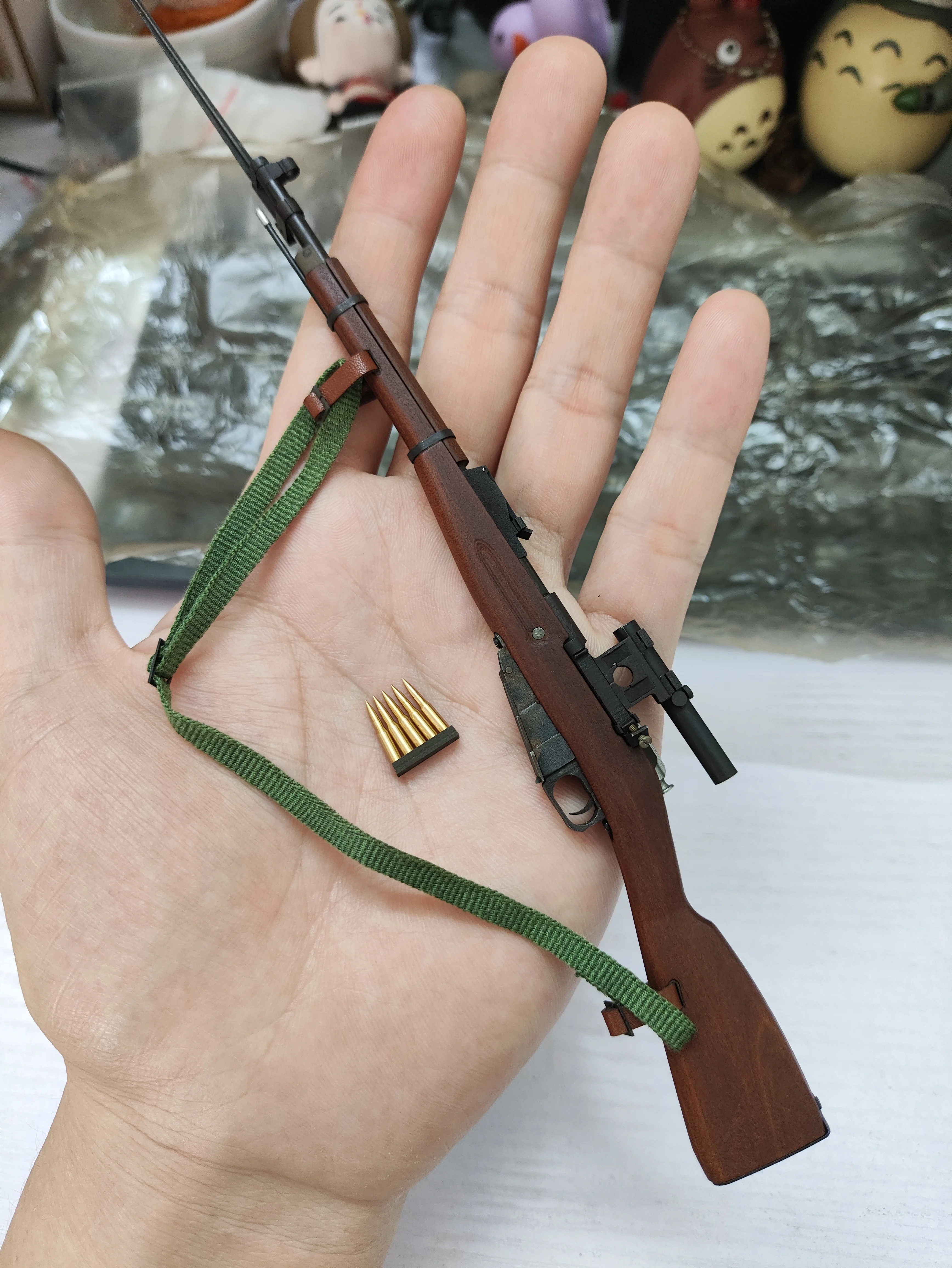 1:6 WWII Series Toy Gun Solid Wood Metal Handmade M1944 Mosin-Nagant Sniping Rifle Assembly Gun Model for Action Figures
