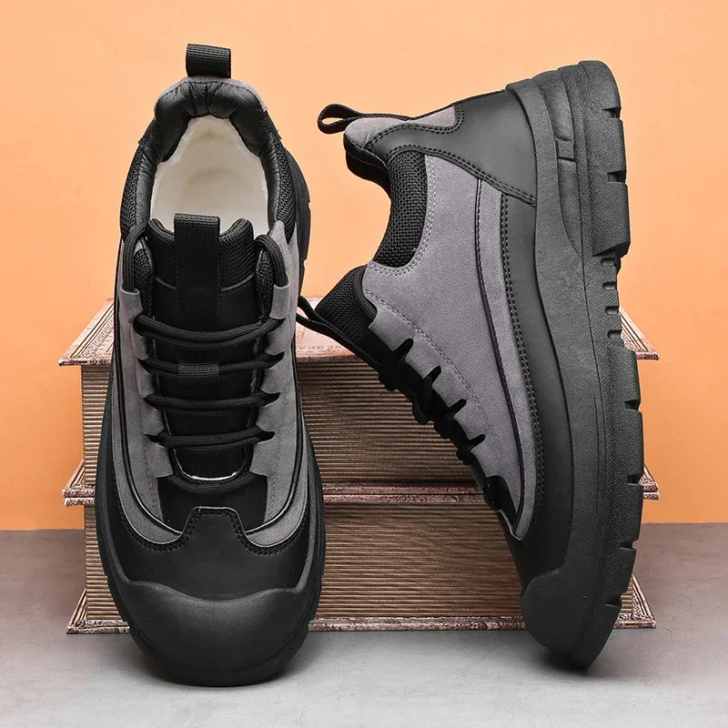 أحذية رجالية شتوية عالية الجودة كاجوال للثلج أحذية قطنية مريحة ودافئة في الهواء الطلق ملابس عمل عصرية مضادة للانزلاق أحذية متعددة الاستخدامات