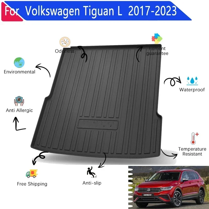 

Car Trunk Mat for Volkswagen VW Tiguan L Allspace 2017~2023 TPE Material Easy Clean Car Rear Cargo Tray Trunk Mats Accessories