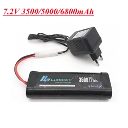 7.2V 3500mAh Ni-MH Battery Pack Tamiya Plug With Charger for RC toys tank car Airplane Helicopter Parts 7.2v SC Ni-MH battery