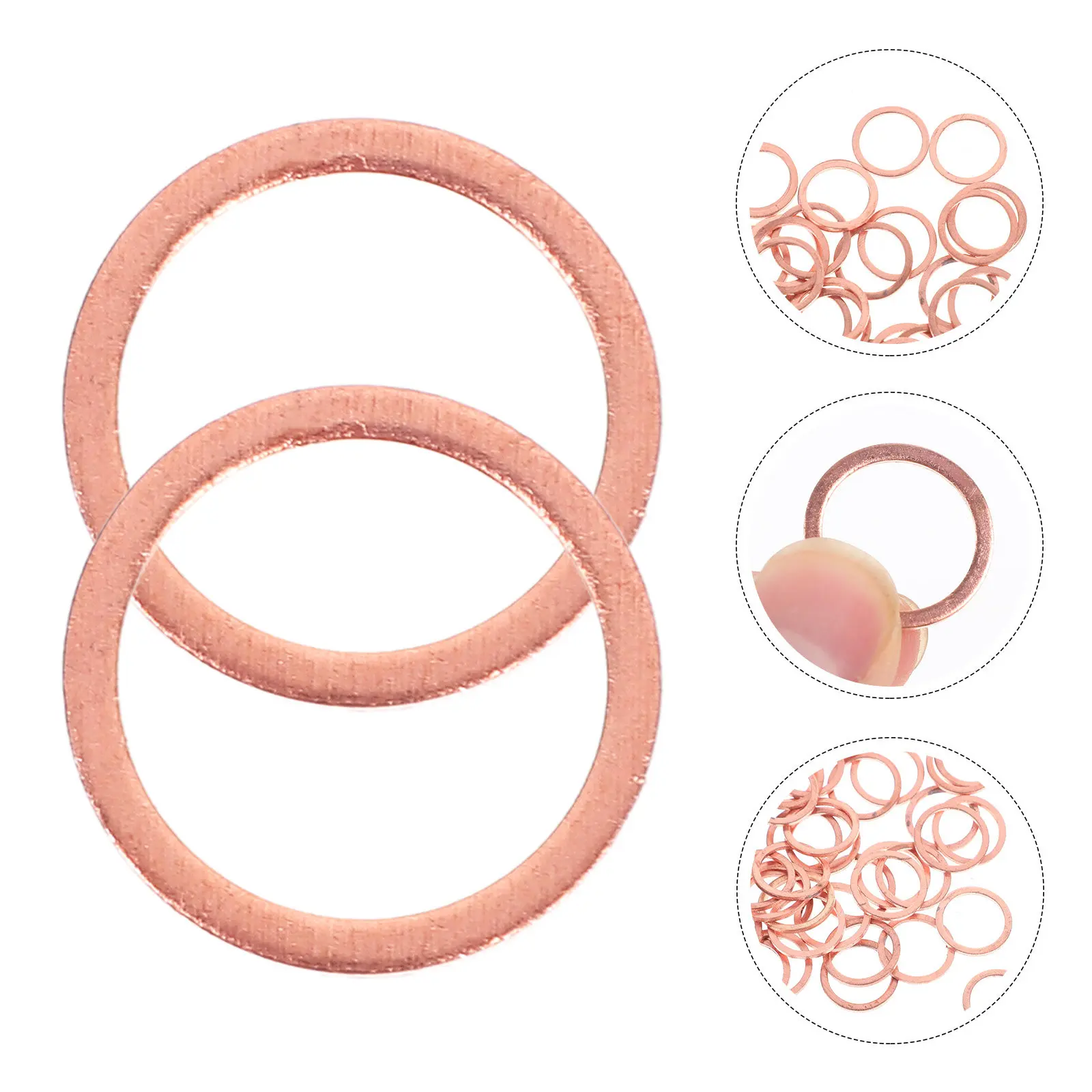 

50Pcs Oil Drain Plug Gasket Washer Copper Alloy Crush Sealing Washer for Automotive Mechanical Equipment Anti-Leak Oil Seal