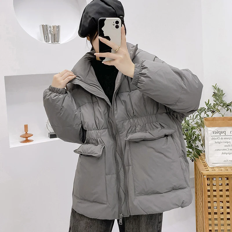 

Winter New Fashion Women Down Coat Been Thickened Mid Length Warm Parkas Casual Loose High-end Women 90% White Duck Down Jacket