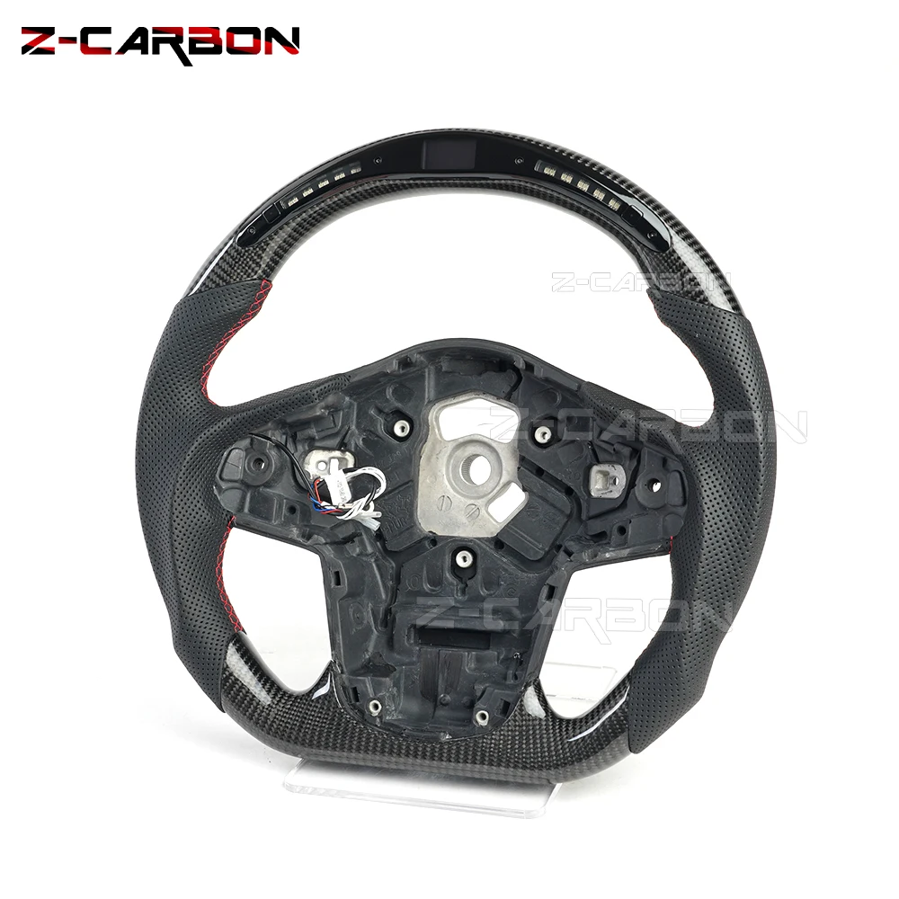 

Customized Carbon Fiber Steering Wheel for Toyota GR Supra A90 A91 2018-2024 Perforated Leather LED Steering Wheel Flat Bottom