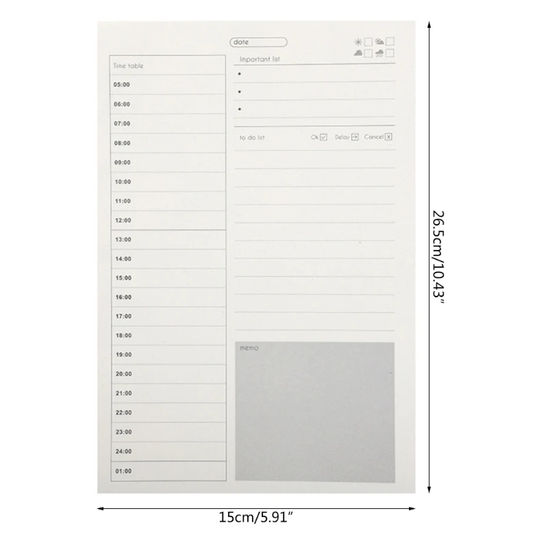 Compacto e Durável Gestão Executiva Notebook, Business Planner com Rasgo Página para Planejamento e Lembretes