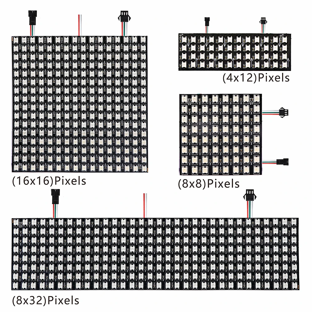 5V WS2812 LED Light Set USB Bluetooth Music 28-Key Controller Individually Addressable 8X8 4X12 16X16 8X32 Module Matrix Screen