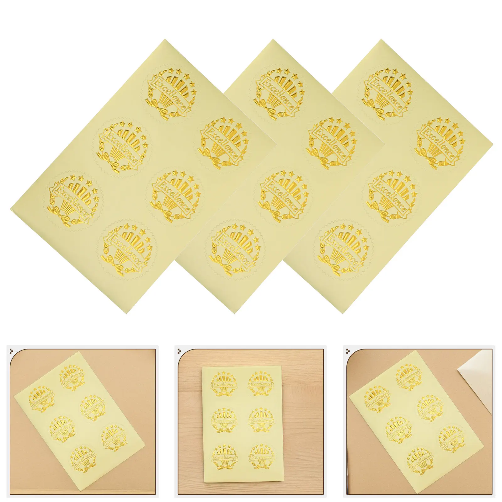 

36Pcs Shiny Foil Reward Stickers for Certificates Graduation Awards Excellence Recognition Self Adhesive Round Medal Decals