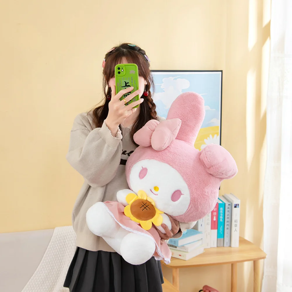 30/45cm SANRIO Kuromi Melody Cinnamoroll Sunflower การ์ตูนน่ารักตุ๊กตายัดนุ่นของเล่นตุ๊กตานุ่มหมอน kado ulang tahun เด็ก