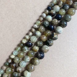 Genuine Semi-precious Natural Brazil Green Garnet Stone Round Loose Beads 6 8 10 12MM Jewelry Making