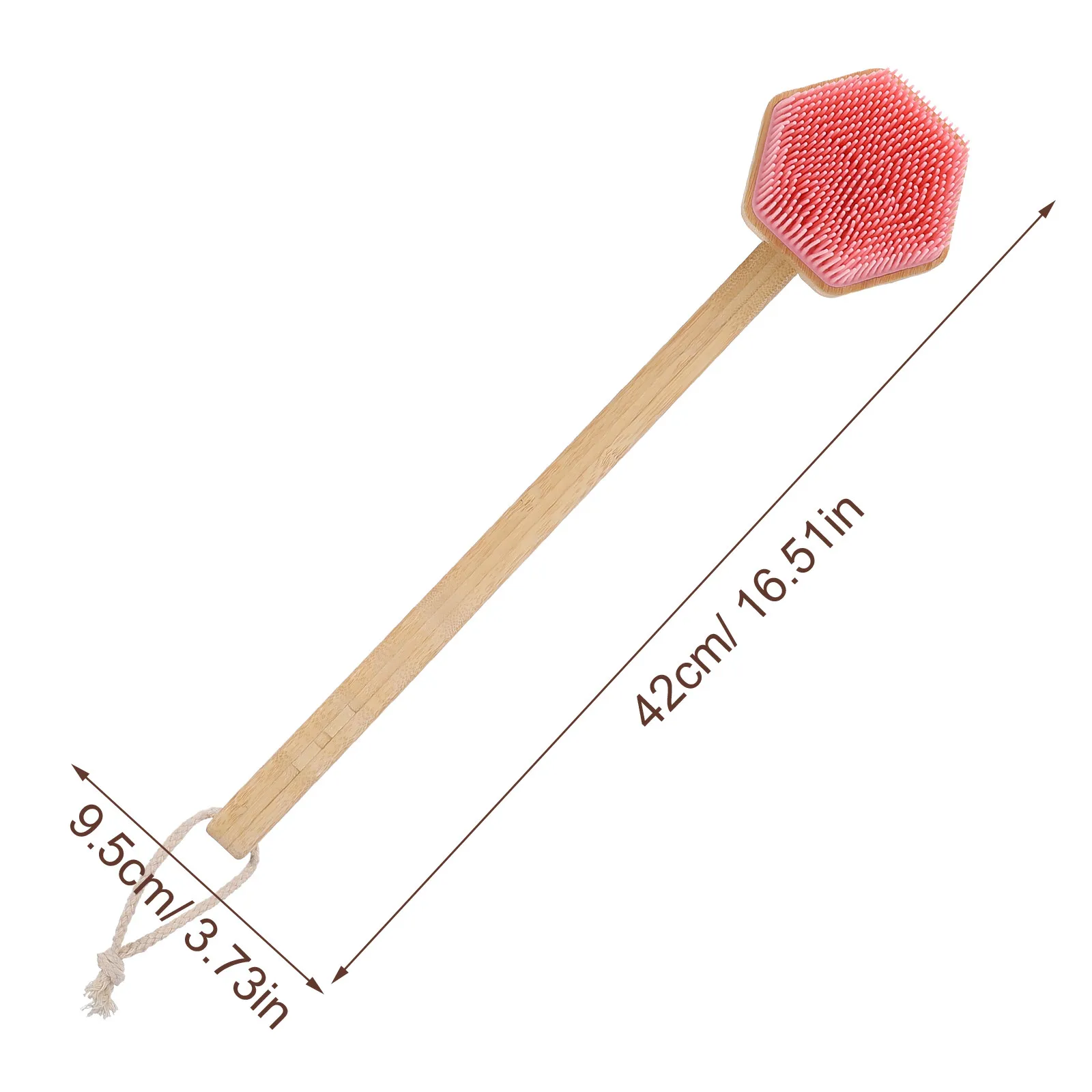 Body Bath Brush Long Handle Soft Bristles Dead Skin Remover Back Scrubber Shower Scrubber Comfortable Grip Wall Hanging Hole