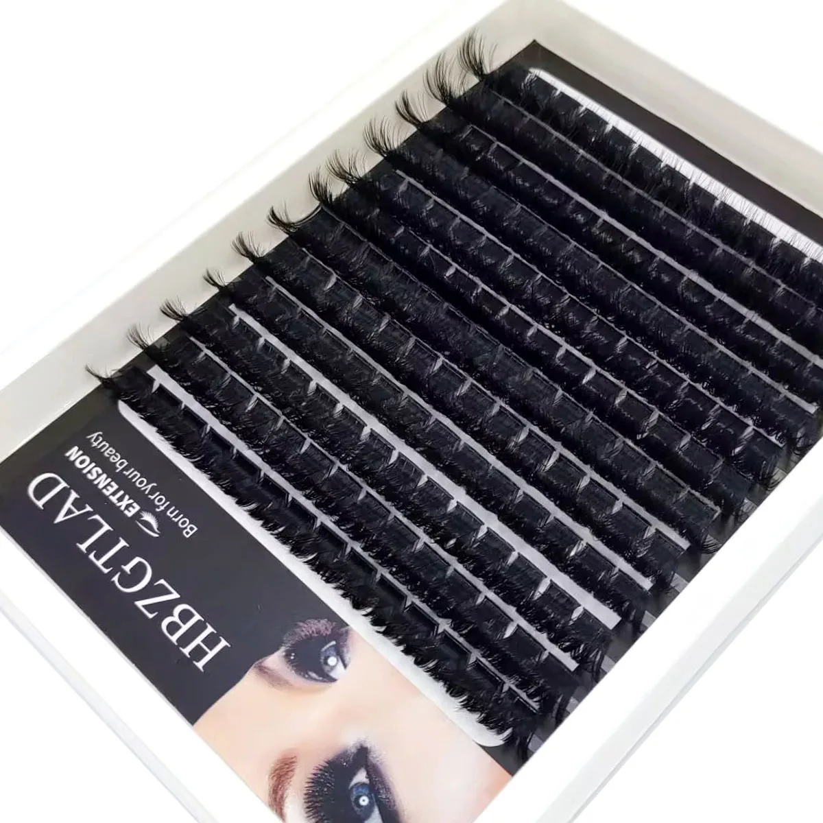 HBZGTLAD Neu 12 Reihen 60-200DMix 8D Flauschige Einzelwimpern-Cluster-Extensions für DIY-Wimpernverlängerung zu Hause, Cluster-Make-up-Wimpern – Detail 6