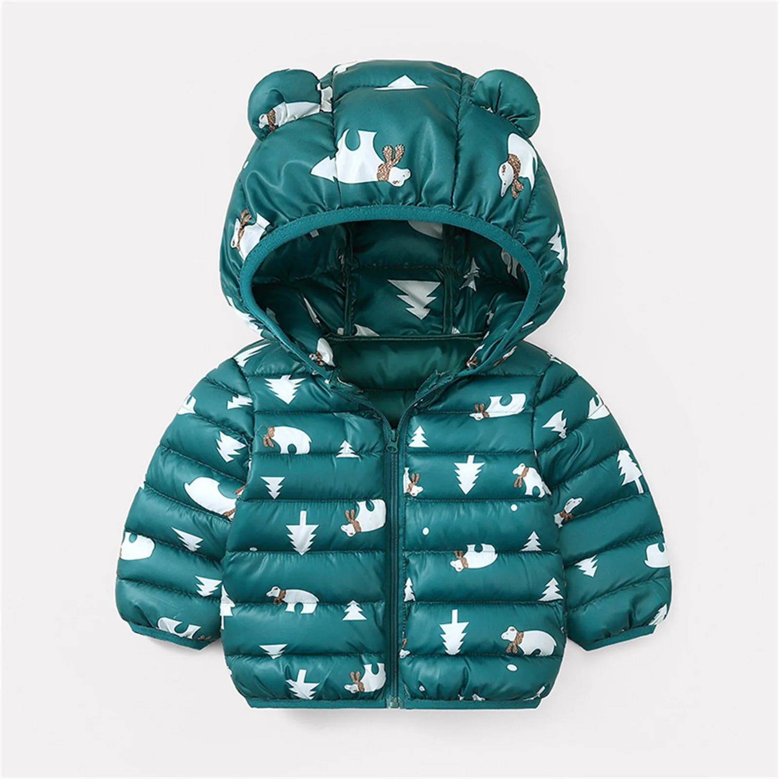 Cute Baby Girls Winter Clothes Kids Light Down Coats with Ear Hoodie Spring Girl Jacket Toddler Children Clothing For Boys Coat