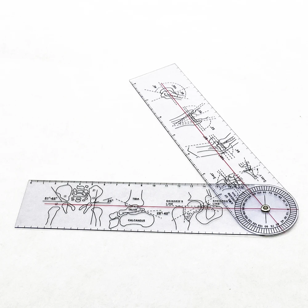 Professionelles Transparentes PVC-Bewegungsbereich-Messgerät - Doppelskalen-Gliedmaßenwinkelmesser für Physiotherapie & Rehabilitation – Detail 6