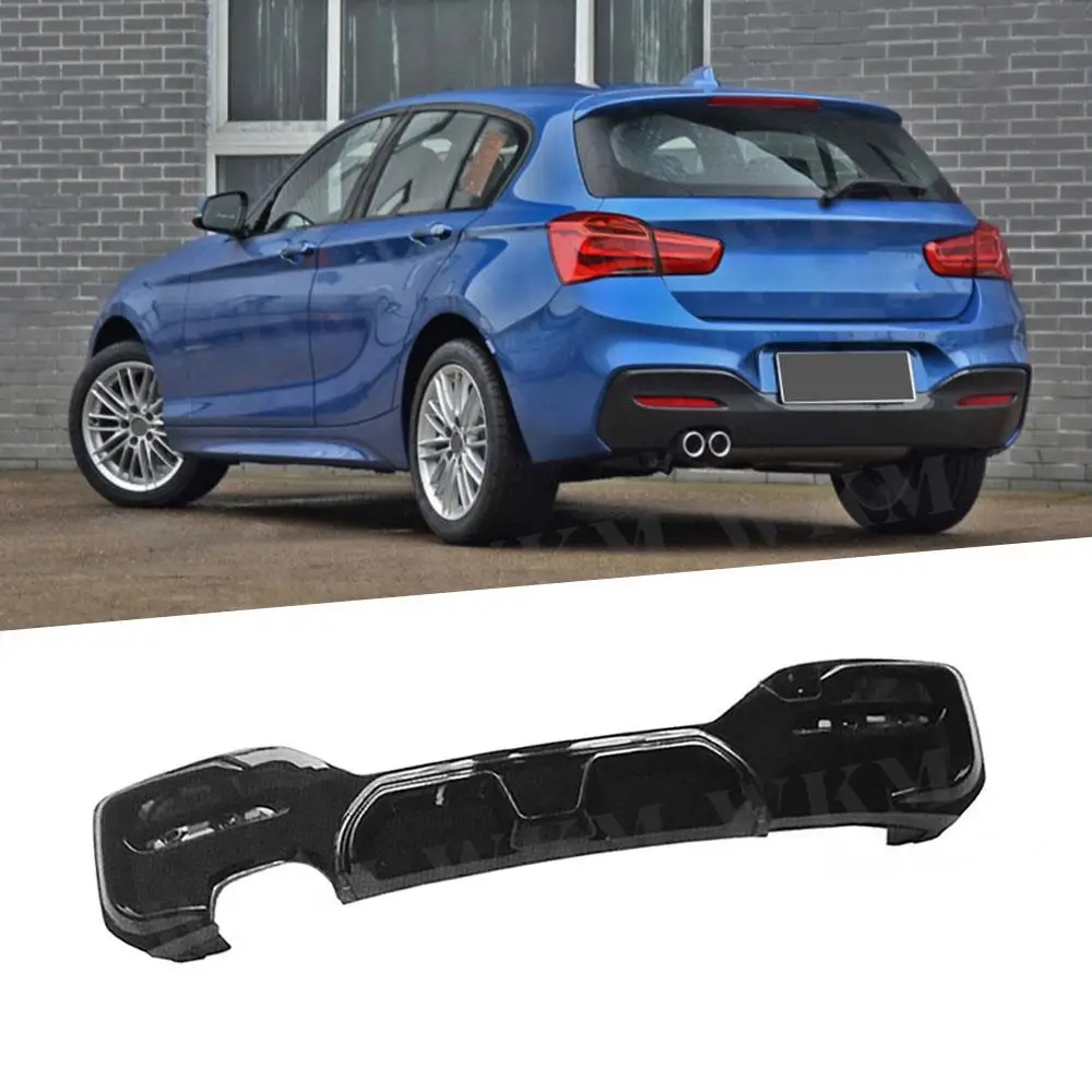 

Carbon Fiber Look Rear Lip Diffuser Spoiler for BMW 1 Series M Sport F20 M135i M140i 2015-2019 ABS Gloss Black Rear Bumper Guard