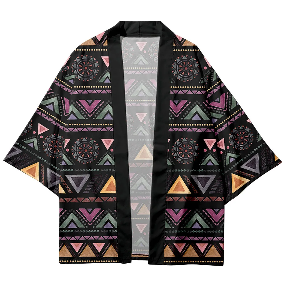 

Plus Size XXS-6XL Geometry Japanese Streetwear Cardigan Women Men Harajuku Haori Samurai Cosplay Kimono Top Yukata Clothes