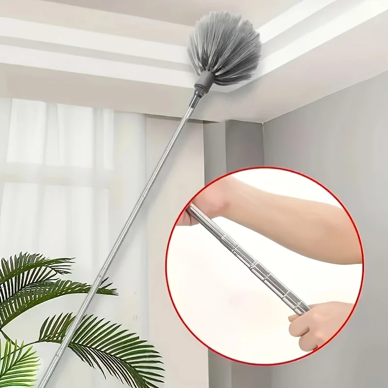Ceiling Cleaner for Spider Webs with Adjustable Length: Made of Metal And Resin, Perfect for Use in Living Rooms, Bedrooms