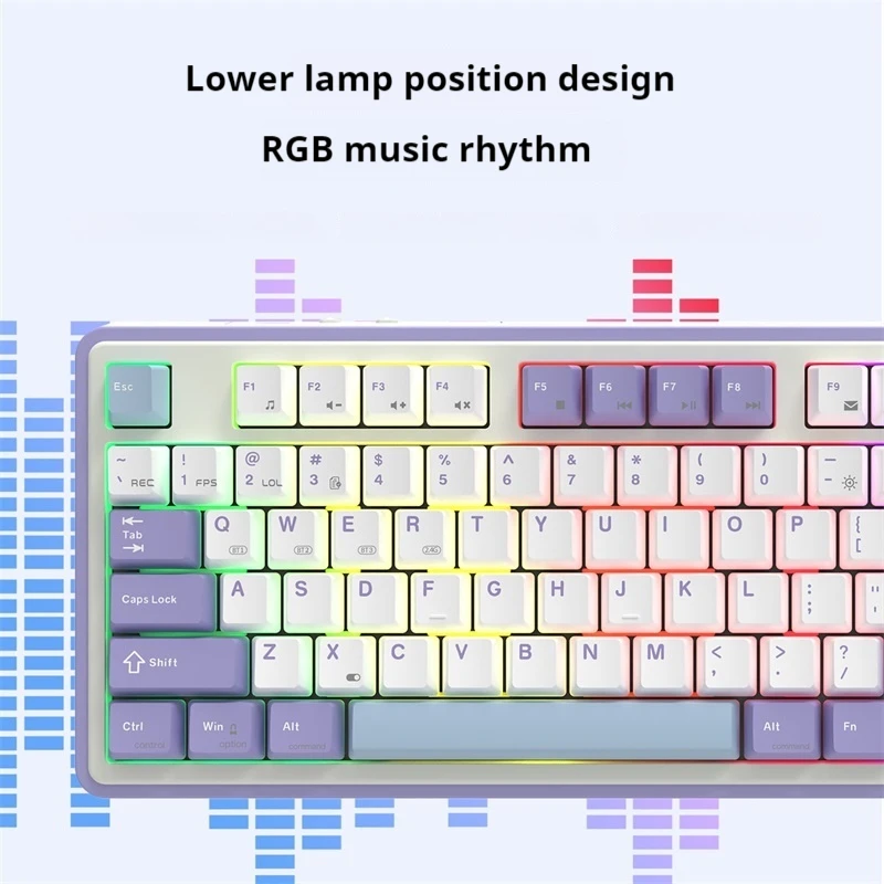 Ajazz Ak870 Mechanical Keyboard Tri-Mode Bluetooth 2.4ghz Wireless 87 Keys Hot Swap Rgb Ergonomic Gasket Structure For Pc Laptop