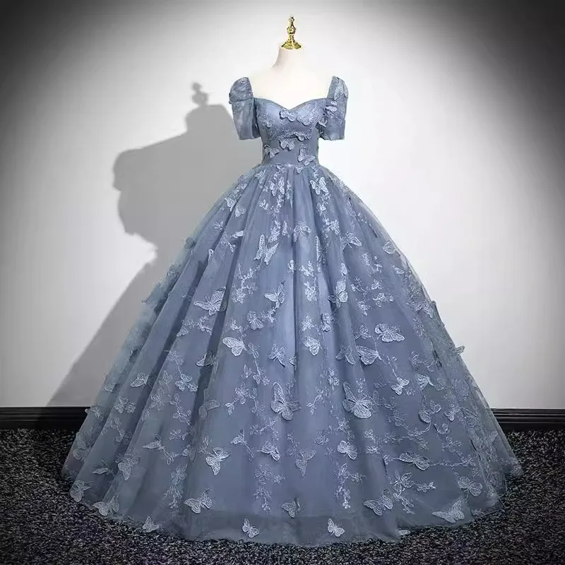 

Blue Dress 2025 New Adult Ritual Student Japanese Art Candidates Vocal Graduation Evening Dress Puffy Dress Performance