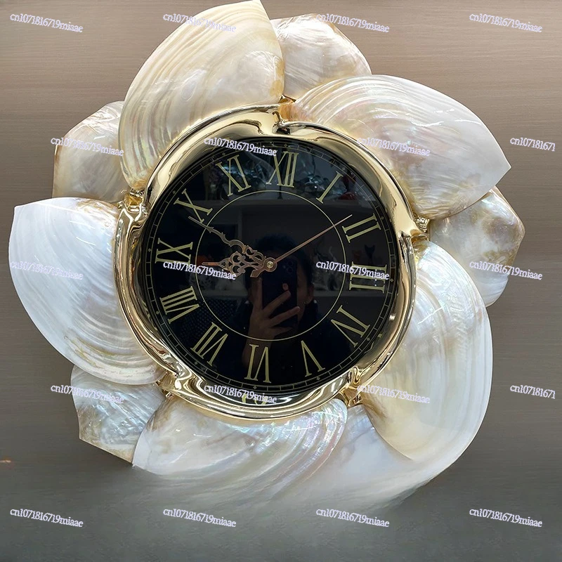Rose Shell Wall Clock Silent Decoration Wall Decoration Living Room Office Ornament Clock