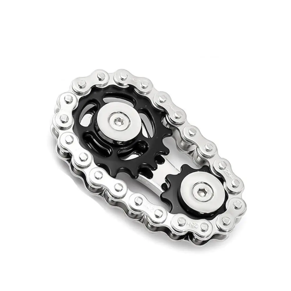 Cadenas de engranaje Fidget Spinner giroscopio piñón de dedo Spinner de mano engranaje de cadena Spinning Top rueda de Metal cadena de engranaje giroscopio