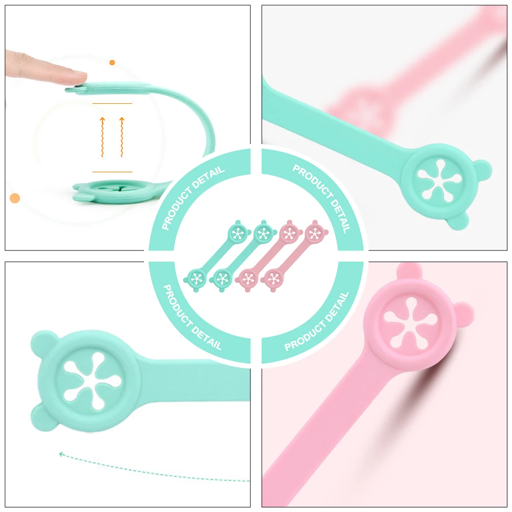 

4 Pcs Silicone Bib Pacifier Clips Infant Feeding Clamps Simple Holders for Supplies Silica Gel Fixing Tool