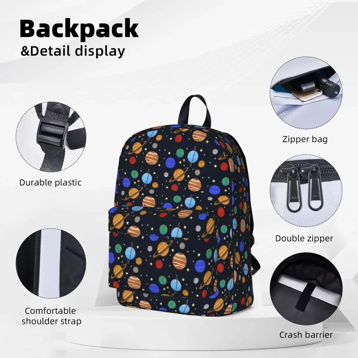 Solar System Backpacks Large Capacity Student Book bag Shoulder Bag Laptop Rucksack Waterproof Travel Rucksack School Bag