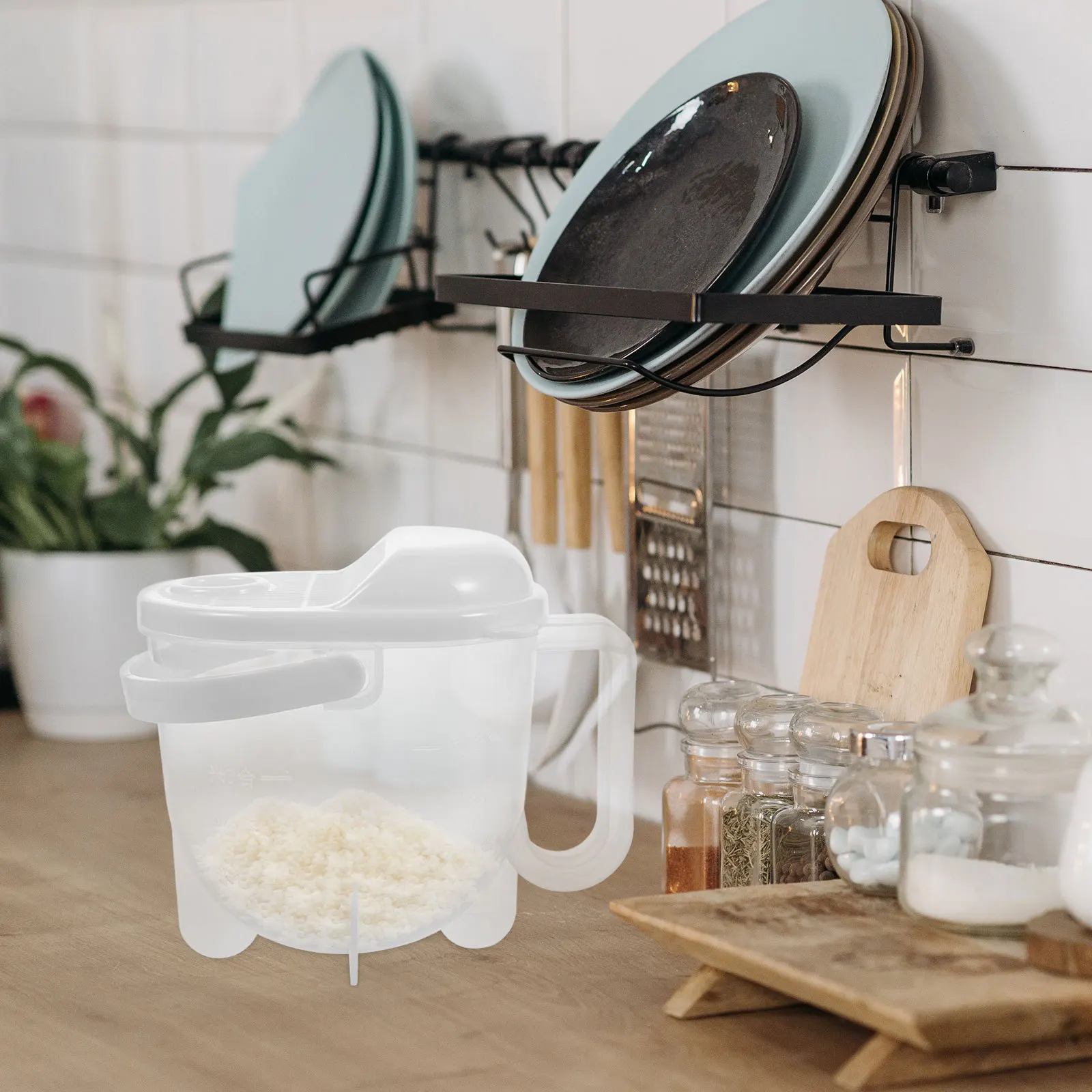 

Rice Washing Bowl Strainer Lid Unbreakable Pp Material Kitchen Accessory For Rice Cleaning Draining Fruit Vegetable Washer