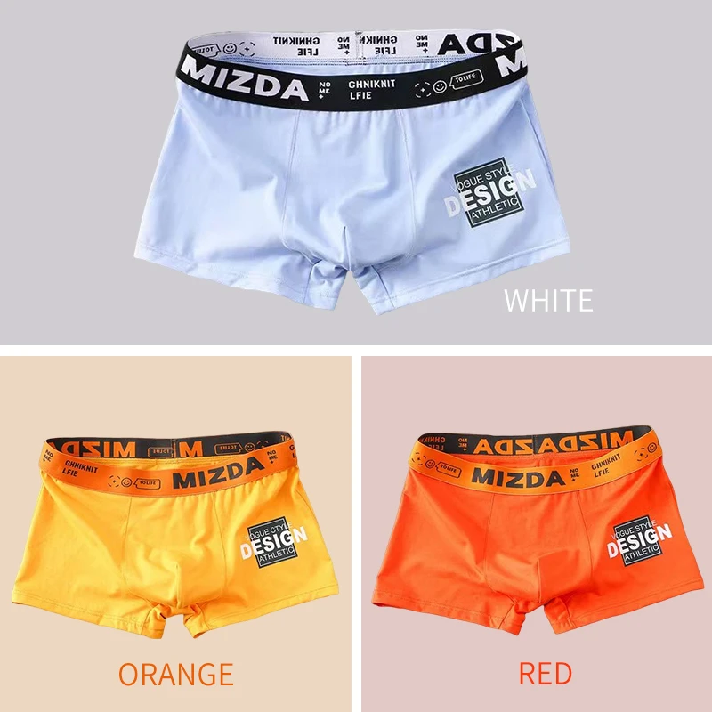 Men Sports Boxers Underpants Underwear White L XL XXL Letters Wide Band Cotton Breathable Fashion Fitness