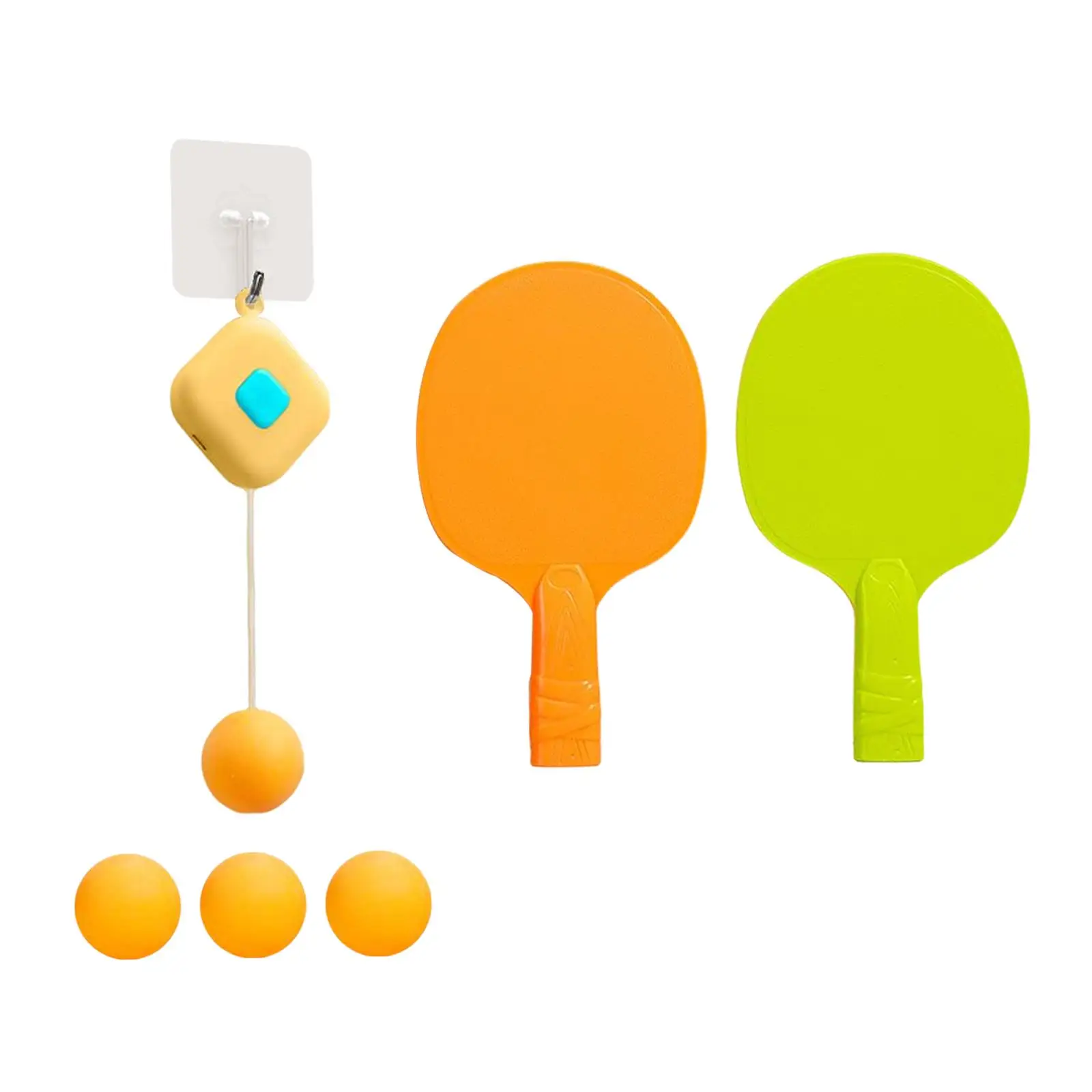 Table Tennis Self Training Kit with Portable Door Clip for Solo Practice Rackets Balls Included Durable PP Material