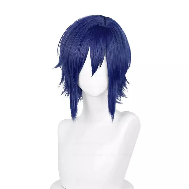 Kaito Cosplay Wig  Short Hair Dark Blue Wig Cosplay Anime Cosplay Wigs Heat Resistant Synthetic Wigs+Wig Cap