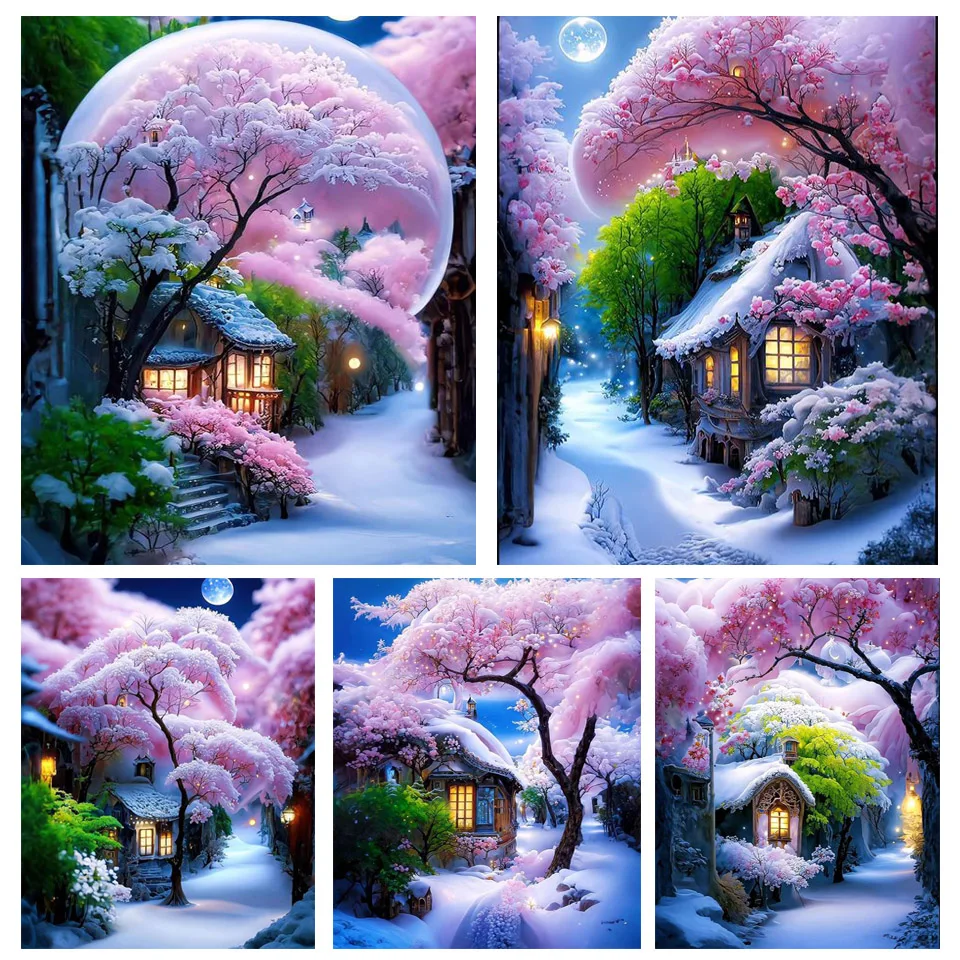 5d Diamond Painting New Dream Flower Full Square/Round Fantasy Tree Landscape Rhinestone Diy Embroidery Mosaic Home Decor FF1507