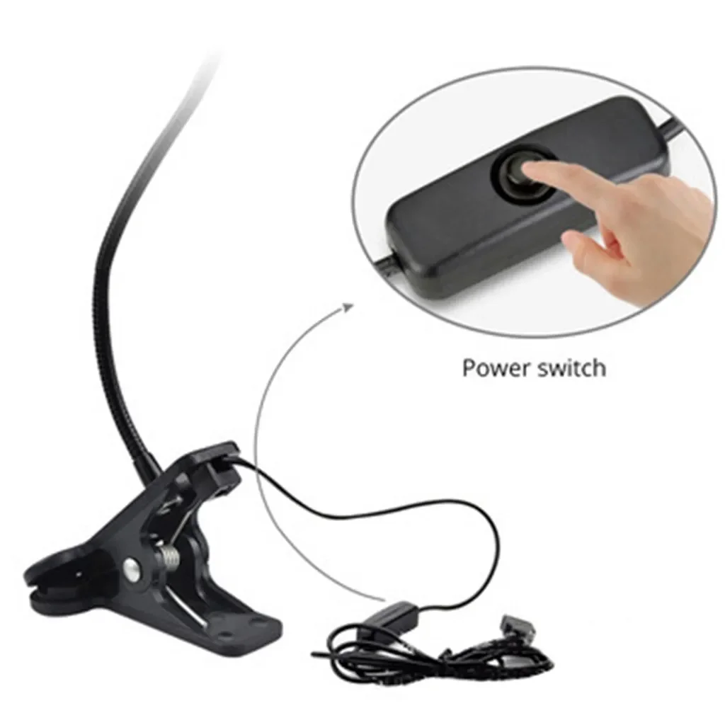 Flexible LED Desk Lamp Clip-on Table Light USB Portable Reading Lamp - Adjustable Brightness & Eye-Care Technology