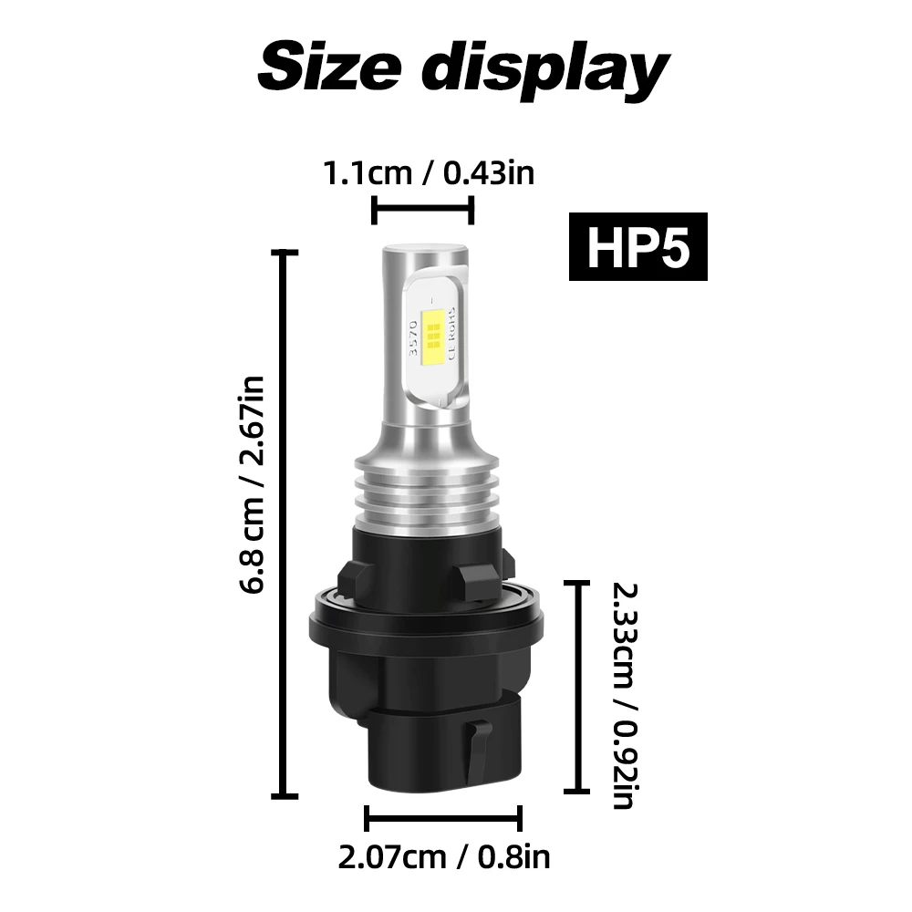 Roadsun 34091-HP5-601 Car LED Headlight Bulbs 80W 18000LM CANBUS Super Bright  LED Car Headlamps 6000K DC12V 3570 CSP Chips Auto Light Bulbs