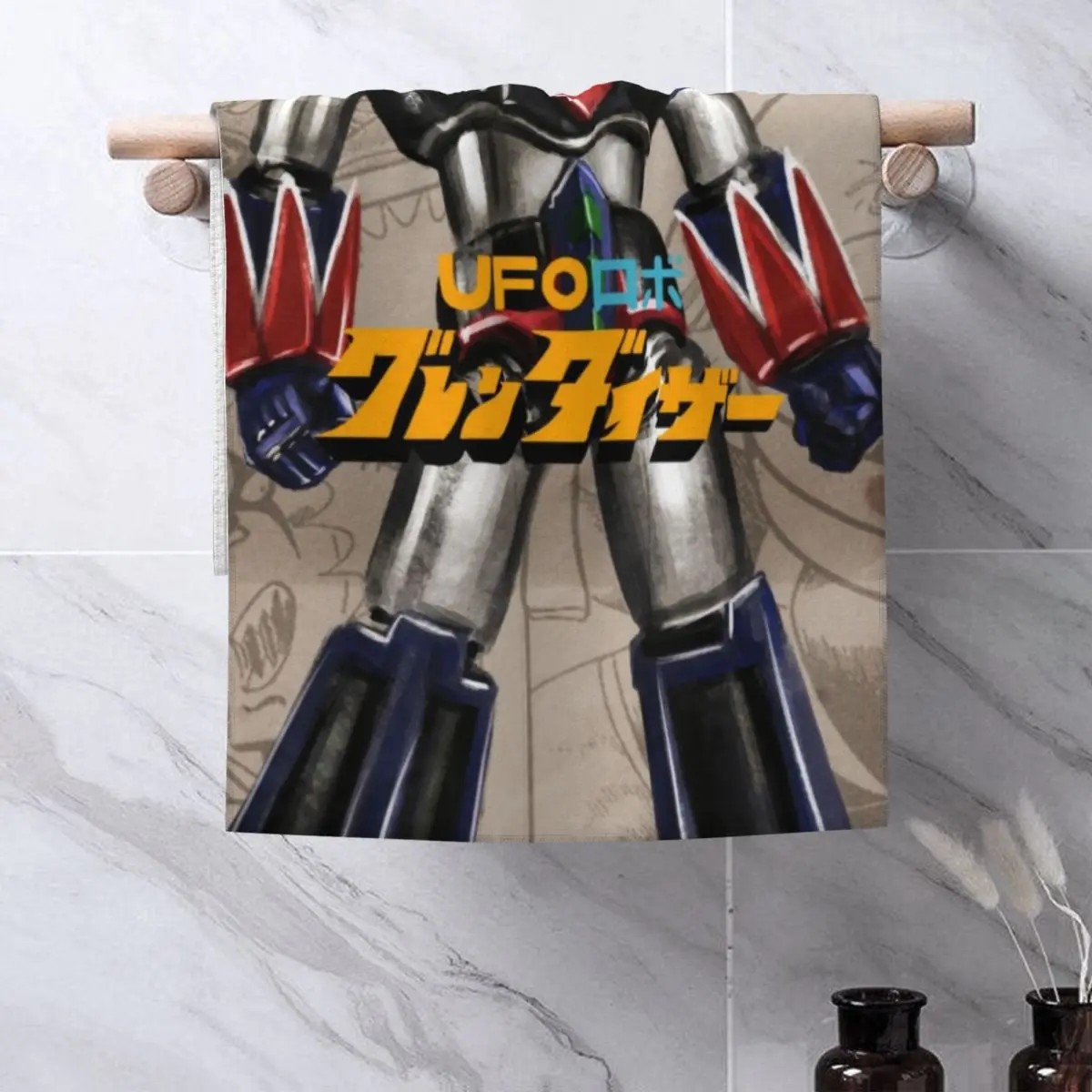 Grendizer Anime Towel Cotton UFO Robot Goldorak Beach Pool Bath Towels