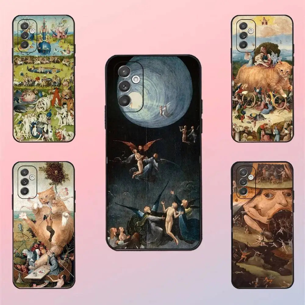

H-Hieronymus Bosch Painting Phone Case For Samsung S 25,24,23,22,30,21,10,9,Ultra,Plus,Lite,FE,4,5 G Black Soft Case