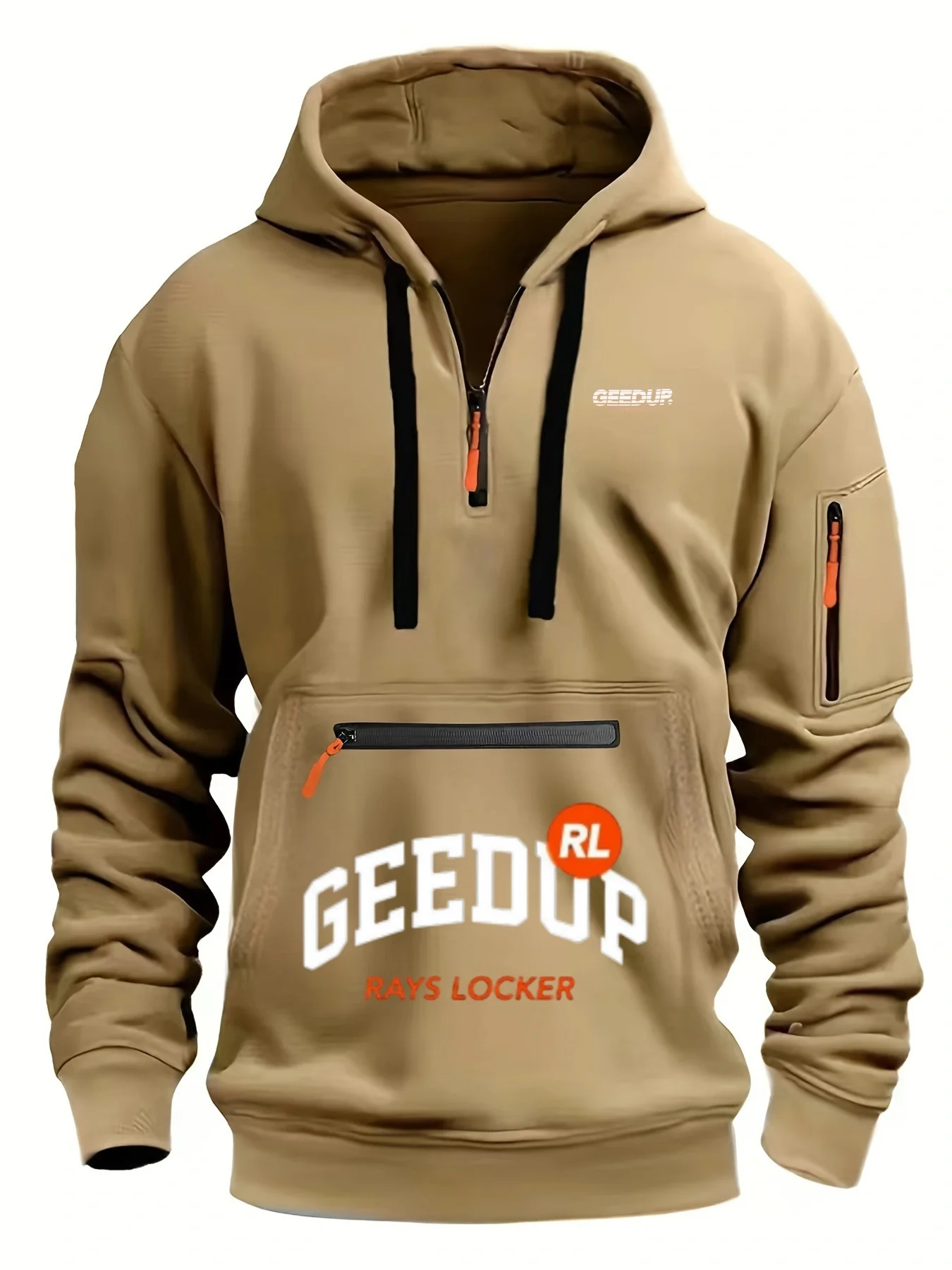 

Men's 2025 Casual Half-Zip Hooded Sport Shirt Autumn-Winter Fleece Hooded Sweatshirt Street Comfortable