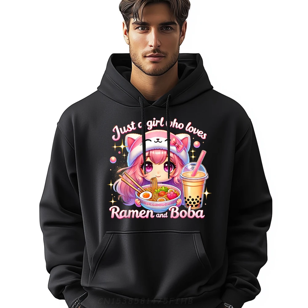 

Just a Who Loves Ramen and Boba Kawaii Japan Anime Sweatshirts Tshirts Men HOLIDAYS