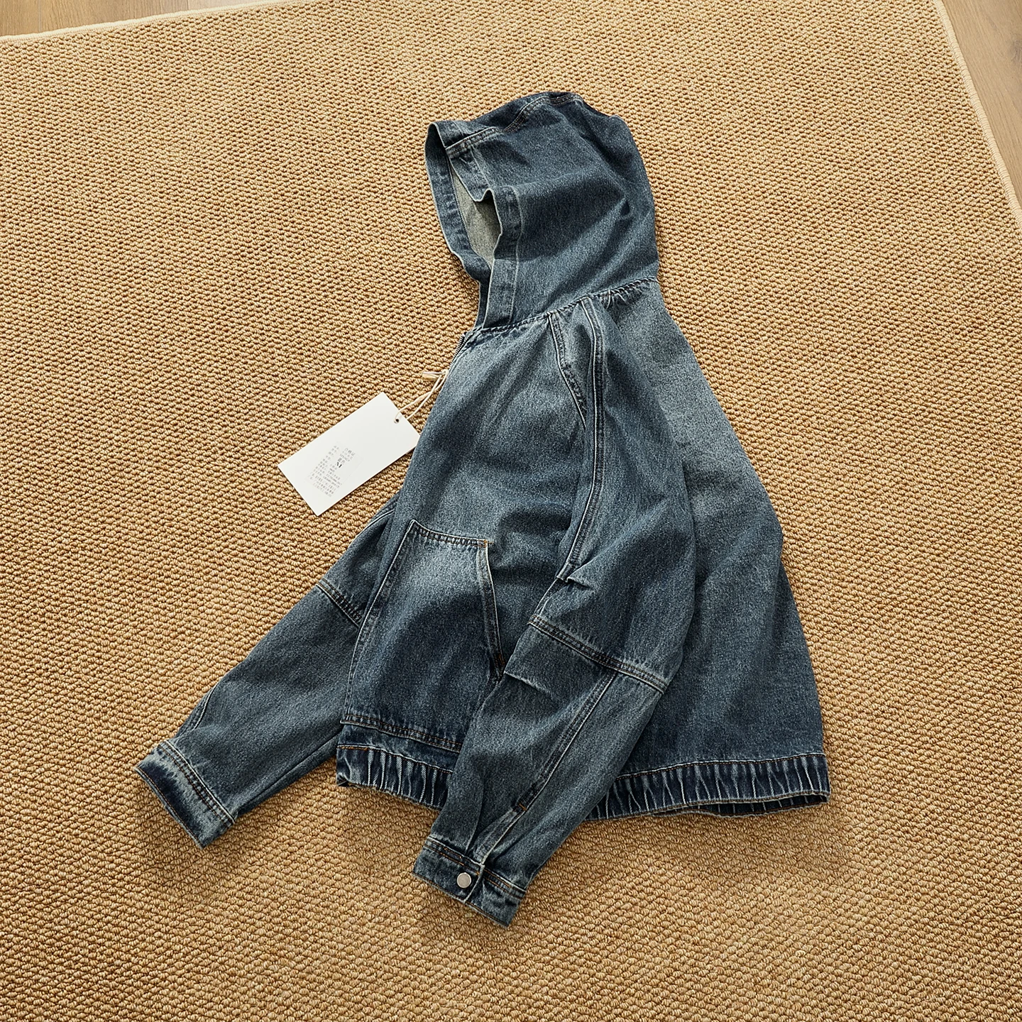 

Американская повседневная джинсовая куртка с капюшоном, мужская свободная талия, тяжелая молния, осенне-зимняя новая рабочая одежда, модная куртка