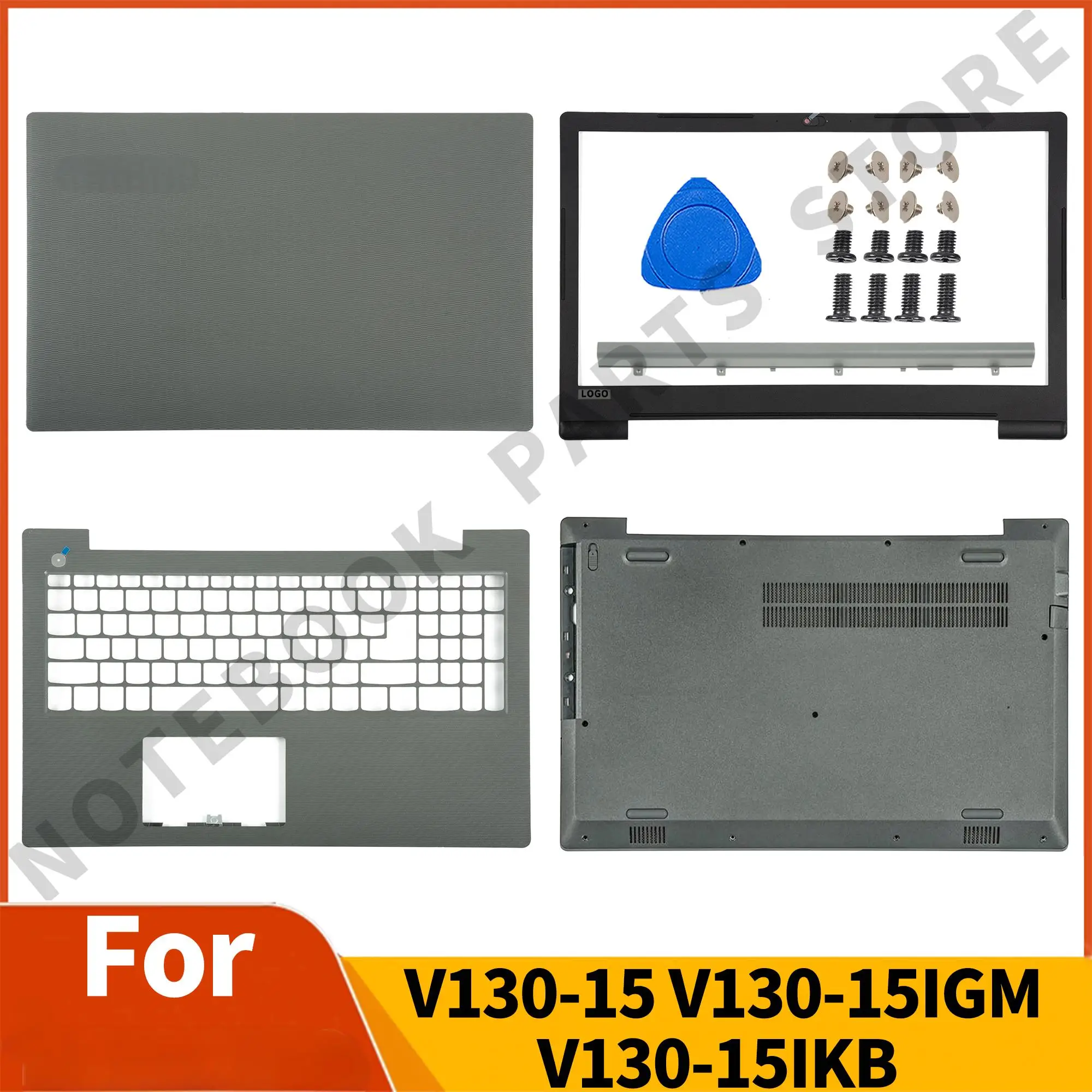 

Notebook Parts For V130-15 V130-15IGM V130-15IKB LCD Back Cover LID Front Bezel Palmrest Bottom Case Laptop Shell Gray