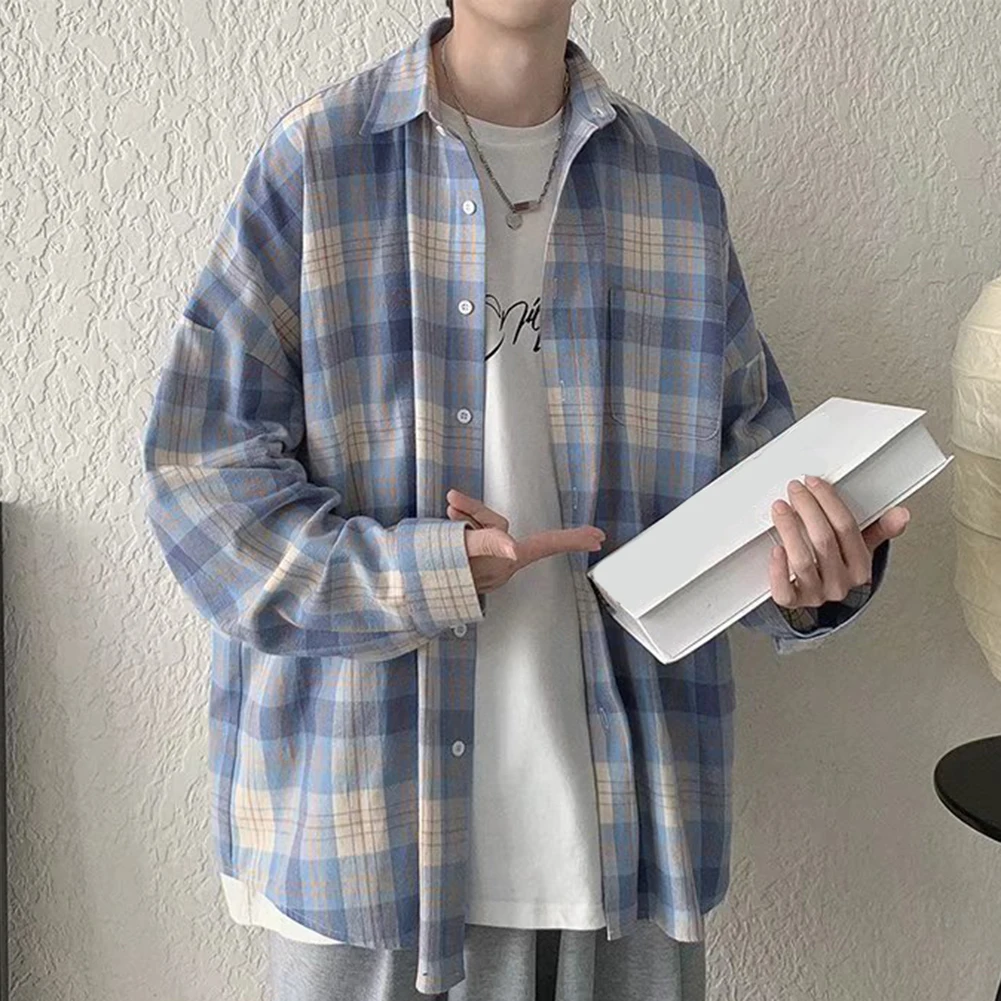 

Повседневная зеленая мужская рубашка с длинным рукавом, повседневная весенне-осенняя рубашка с длинным рукавом, свободная рубашка с лацканами и вырезом