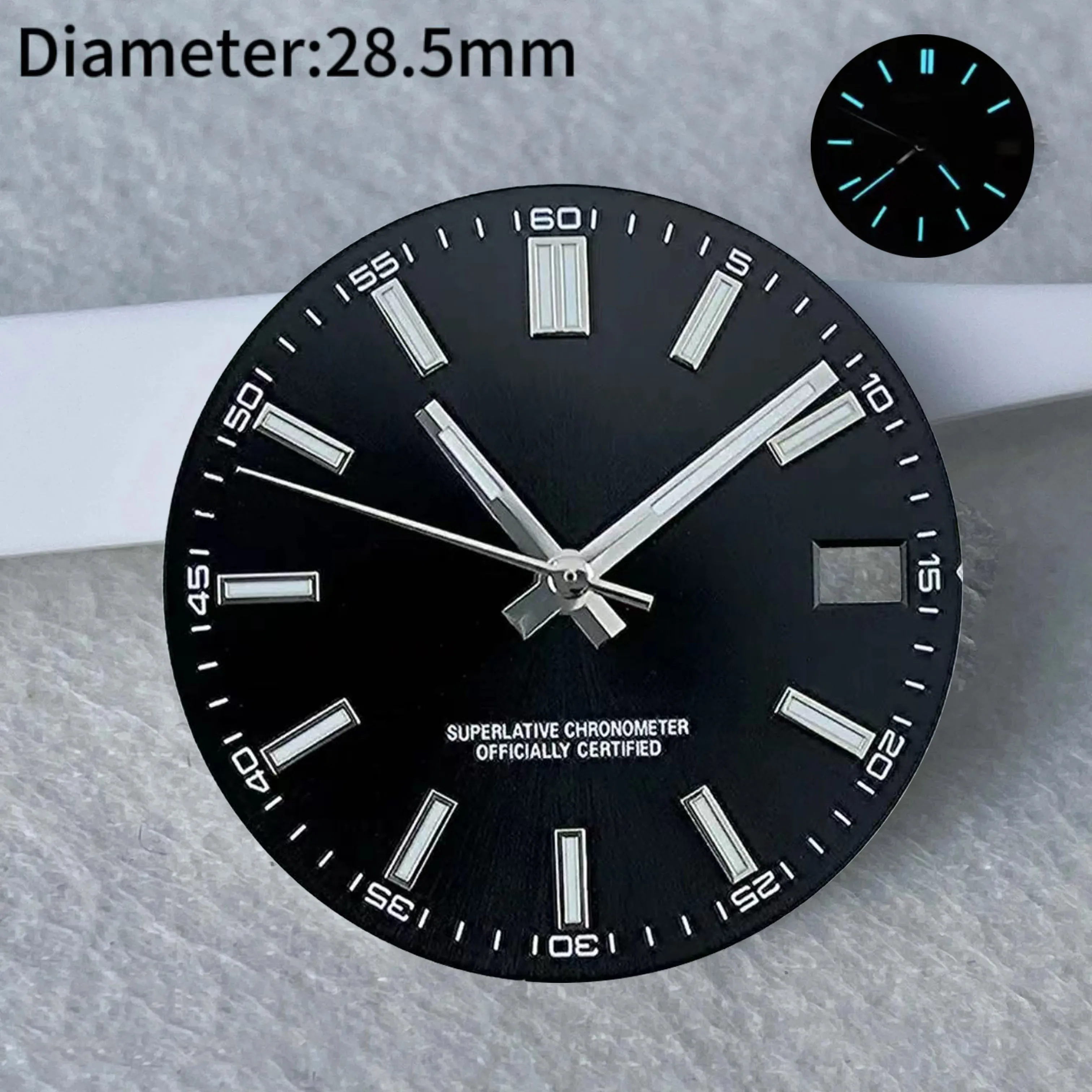 28.5mm S Logo Green Date S Dial Suitable For NH35 Japanese Automatic NH36 Movement Blue Luminous 29mm S Dial Watch Accessories image 2