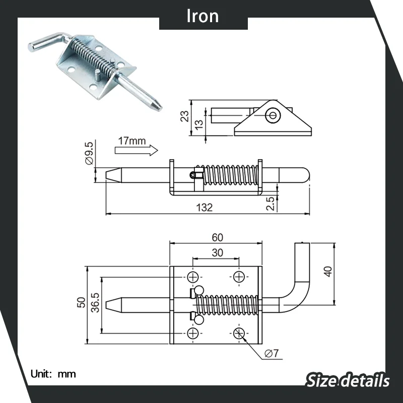 مفصل دبوس تلسكوبي من الحديد على شكل حرف L مع صندوق معدات الآلات الصناعية الربيعية ومفصل باب الخزانة #5
